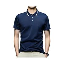 Camisa Polo Masculina de Manga Curta Listrada - Confortável e Respirável para o Verão