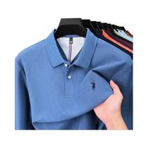 Camisa Polo Masculina De Manga Longa 100% Algodão Puro, Marca De Designer, Luxo De Alta Qualidade,