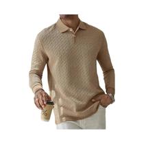 Camisa Polo Masculina De Manga Longa Casual Para Negócios, T-Shirt De Alta Qualidade Para