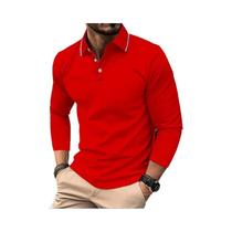 Camisa Polo Masculina De Manga Longa Respirável E Confortável Com Gola, Camiseta Masculina De Alta
