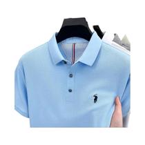 Camisa Polo Masculina De Verão 100% Algodão Manga Curta Marca De Alto Padrão Com Bordado De Pônei