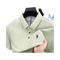 Camisa Polo Masculina De Verão 100% Algodão Manga Curta Paul Original Com Bordado De Pônei, T-Shirt