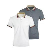 Camisa Polo Masculina De Verão 2PCS Respirável Casual Para Escritório Listrada De Manga Curta Top