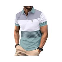Camisa Polo Masculina De Verão Com Manga Curta Casual Com Estampa De Logo Para Golfe