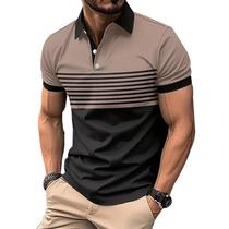 Camisa Polo Masculina De Verão Com Manga Curta E Botões, Ajuste Regular, Top Empresarial Camisa Polo Masculina De Verão Com Manga Curta E Botões, Ajuste Regular, Top Empresarial