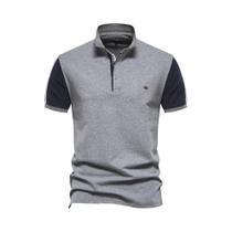 Camisa Polo Masculina De Verão Com Patchwork E Manga Curta 2024, Qualidade De Marca, Polos De Camisa Polo Masculina De Verão Com Patchwork E Manga Curta 2024, Qualidade De Marca, Polos De