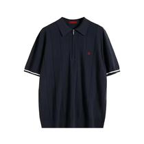 Camisa Polo Masculina De Verão Em Malha Canelada Respirável E Fresca, Camisas Polo Masculinas De
