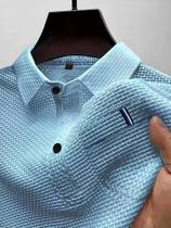 Camisa Polo Masculina De Verão Em Seda Gelada, Manga Curta, Com Bolso E Gola, Roupa Masculina Camisa Polo Masculina De Verão Em Seda Gelada, Manga Curta, Com Bolso E Gola, Roupa Masculina
