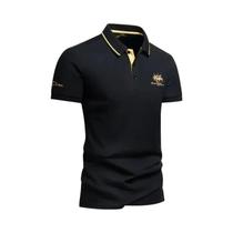 Camisa Polo Masculina De Verão Leve Com Manga Curta E Bordado Casual Vintage Para Negócios E