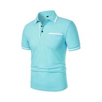 Camisa Polo Masculina De Verão Leve E Respirável Em Cor Sólida, Manga Curta, Estilo Solto Básico Com