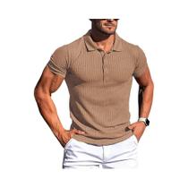 Camisa Polo Masculina de Verão - Manga Curta, Listras, Gola Fitness Camisa Polo Masculina de Verão - Manga Curta, Listras, Gola Fitness