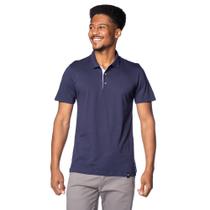 Camisa Polo Masculina Desayner Detalhe na Gola Marinho/branco