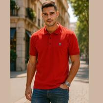 Camisa Polo Masculina Diversas Cores em Malha Piquet Tamanho:GGCor:Vermelho