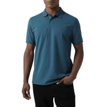 Camisa polo masculina DKNY, ajuste moderno, secagem rápida, azul marinho