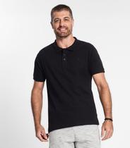 Camisa Polo Masculina Em Piquet Diametro Preto