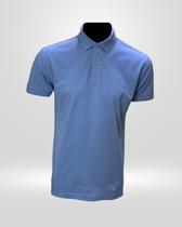 Camisa Polo Masculina Gola Crochê Azul Acero Camisa Polo Masculina Gola Crochê Azul Acero