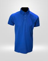Camisa Polo Masculina Gola Crochê Azul Royal Camisa Polo Masculina Gola Crochê Azul Royal