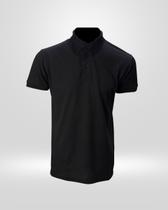 Camisa Polo Masculina Gola Crochê Preta Camisa Polo Masculina Gola Crochê Preta