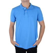Camisa Polo Masculina King&Joe Piquet Azul - CA233
