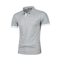 Camisa Polo Masculina Leve De Cor Sólida Com Manga Curta, Moda De Verão, Top Esportivo Com Gola