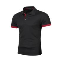 Camisa Polo Masculina Leve De Cor Sólida Com Manga Curta, Moda De Verão, Top Esportivo Com Gola