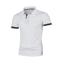 Camisa Polo Masculina Leve De Cor Sólida Com Manga Curta, Moda De Verão, Top Esportivo Com Gola