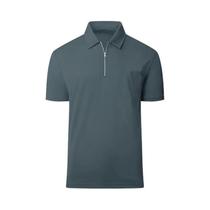Camisa Polo Masculina Leve De Manga Curta Com Zíper, Casual, Cor Sólida, Gola Lapela, Camiseta De