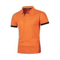 Camisa Polo Masculina Leve De Manga Curta Cor Sólida Streetwear Verão Esporte Tops