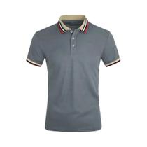 Camisa Polo Masculina Listrada - Algodão Respirável, Manga Curta - Casual e para Escritório Camisa Polo Masculina Listrada - Algodão Respirável, Manga Curta - Casual e para Escritório