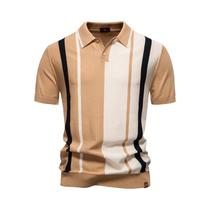 Camisa Polo Masculina Listrada Em Malha AIOPESON De Alta Qualidade, Respirável E Estilosa Camisa Polo Masculina Listrada Em Malha AIOPESON De Alta Qualidade, Respirável E Estilosa
