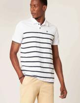 Camisa Polo Masculina Listrada em Meia Malha - Malwee Camisa Polo Masculina Listrada em Meia Malha - Malwee