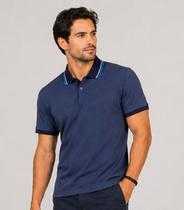 Camisa Polo Masculina Manga Curta Select Azul