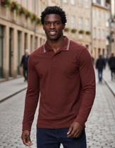Camisa Polo Masculina Manga Longa Básica P Ao Xxg Malwee Camisa Polo Masculina Manga Longa Básica P Ao Xxg Malwee