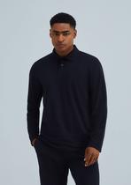 Camisa Polo Masculina Manga Longa Em Piquet