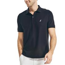 Camisa polo masculina Nautica de manga curta Solid Deck True Black