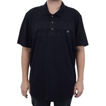 Camisa Polo Masculina Olho Fatal Piquet Plus Size Preta 1002