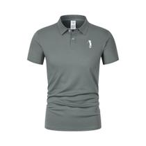 Camisa Polo Masculina Oversized De Manga Curta Clássica Com Gola De Botão Casual De Verão T-Shirt