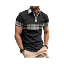 Camisa Polo Masculina Oversized Listrada Com Estampa 3D Colorida Casual Solta Esportiva Com Gola