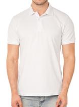 Camisa Polo Masculina P.A. Branca - Tecido de Malha Piquet