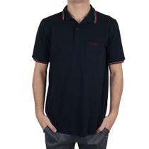 Camisa Polo Masculina Pierre Cardin MC Piquet Preta - 45530