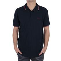 Camisa Polo Masculina Pierre Cardin Piquet Preta - 455302
