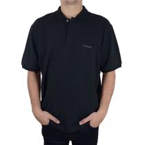 Camisa Polo Masculina Pierre Cardin Plus Size Preta - 47551