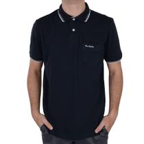 Camisa Polo Masculina Pierre Cardin Preta - 70115