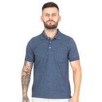 Camisa Polo Masculina Piquet Lisa Com Bolso Manga Curta