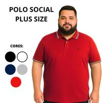 Camisa Polo Masculina Plus Size Algodão Elastano G1 ao G4