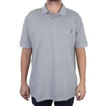 Camisa Polo Masculina Plus Size Applicato Cinza Mescla BAS00