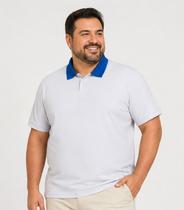 Camisa Polo Masculina Plus Size Manga Curta Select Cinza