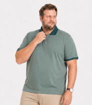 Camisa Polo Masculina Plus Size Manga Curta Select Verde