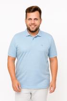 Camisa Polo Masculina Plus You Size Meia Malha Azul Claro G4 ao G6