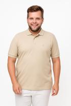 Camisa Polo Masculina Plus You Size Meia Malha Bege G4 ao G6